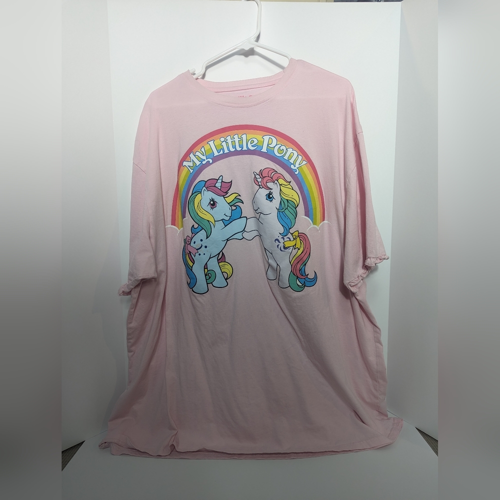 My Little Pony x Cakeworthy Women's Size 2XL Pink Graphic Shirt Dress